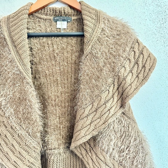 MISS KELLY 1999 Funky Brown Sweater Vest Size S/M Asymmetrical - Picture 5 of 10